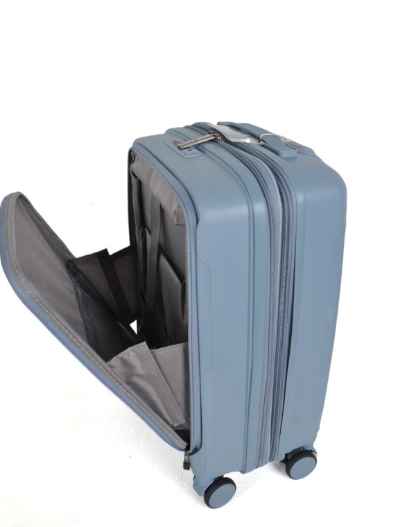 Three Birds P801 PP Hardshell Suitcase – Grey Blue