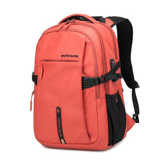 Arctic Hunter Transit Laptop Backpack in Orange